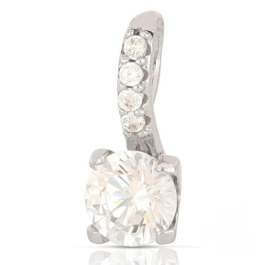 pendente solitario in oro bianco