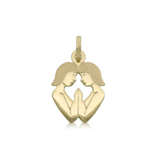 pendente segno zodiacale gemelli in oro giallo