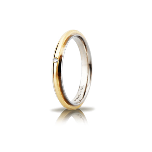 Fede Unoaerre Andromeda Slim Bicolore con diamante