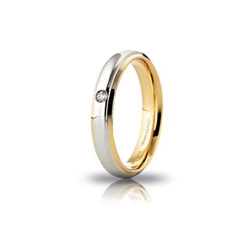 Fede Cassiopea in oro bicolore con diamante 070AFC2820010