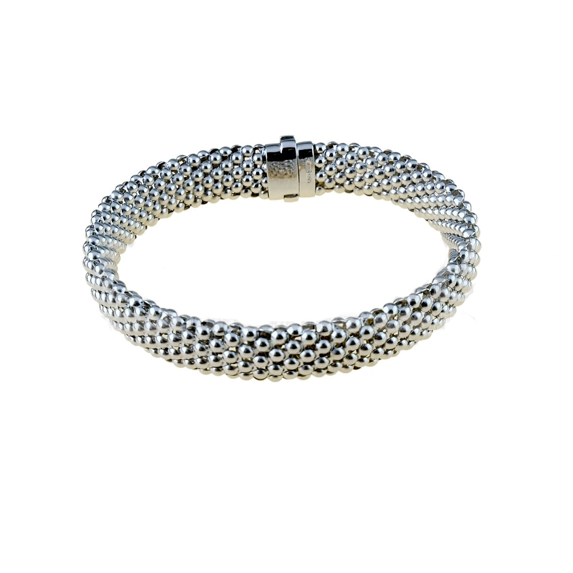 Bracciale donna in oro Bianco18 kt semirigido