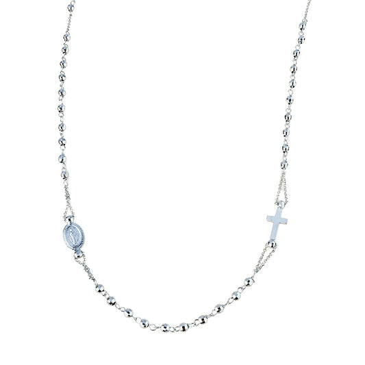 Collana Girocollo Rosario in oro Bianco 18 Kt