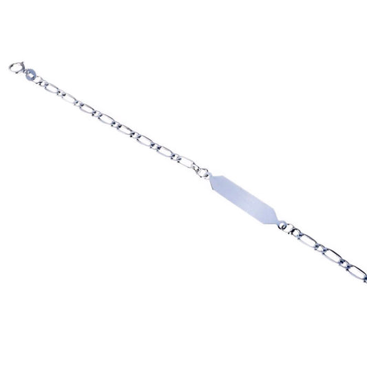 bracciale da bambina con targa e catena in oro bianco gr 1.00
