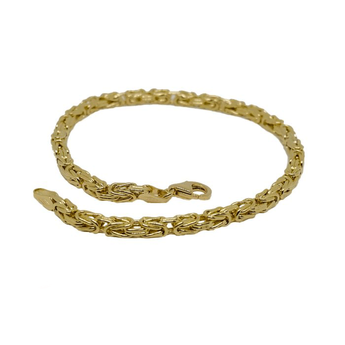 Bracciale Uomo Maglia Bizantina In Oro Giallo 18kt
