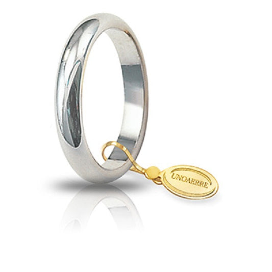 Fede Unoaerre Classica In Oro Bianco Gr 5.00 Fascia Stretta