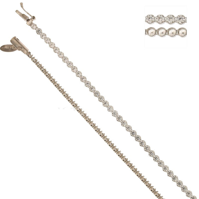 Bracciale Tennis in oro bianco e zirconi gr 4.20