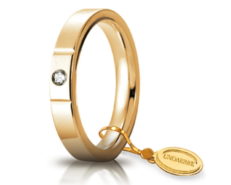 Fede Unoaerre Cerchi di Luce in Oro Giallo con Diamante 3,5 mm 35 AFC 2/001G