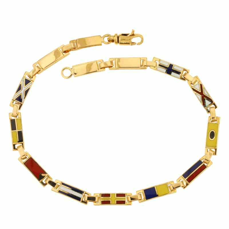 Bracciale in oro giallo 18kt con bandierine