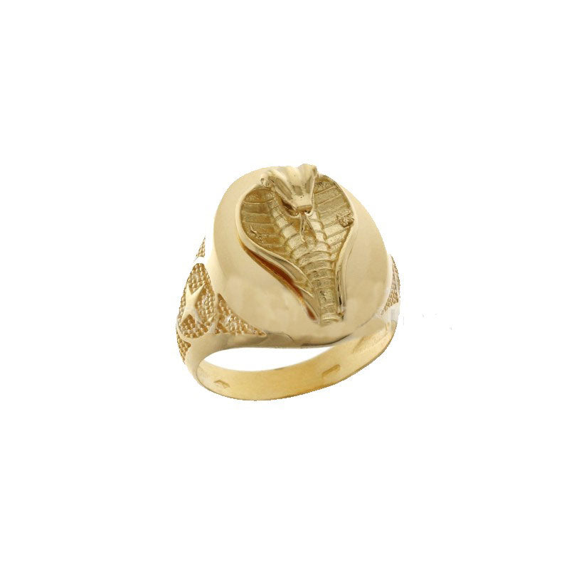 Anello da uomo in oro giallo 18 kt con serpente cobra