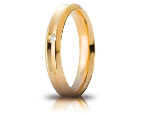 Fede Nuziale Unoaerre Corona in oro giallo con diamante
