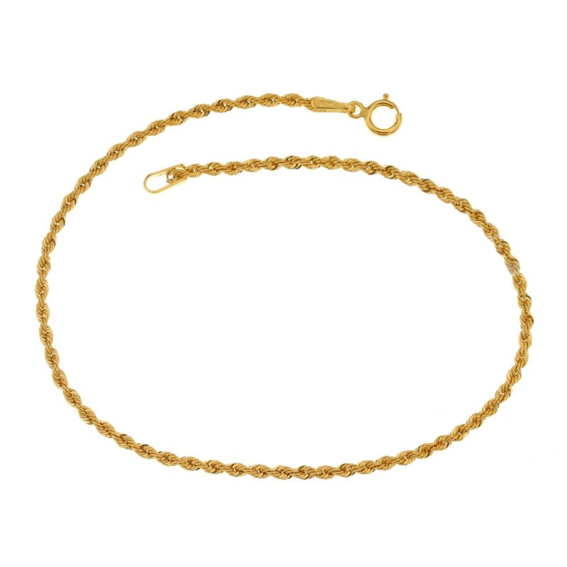 Bracciale donna in oro giallo 18 kt maglia a fune laser