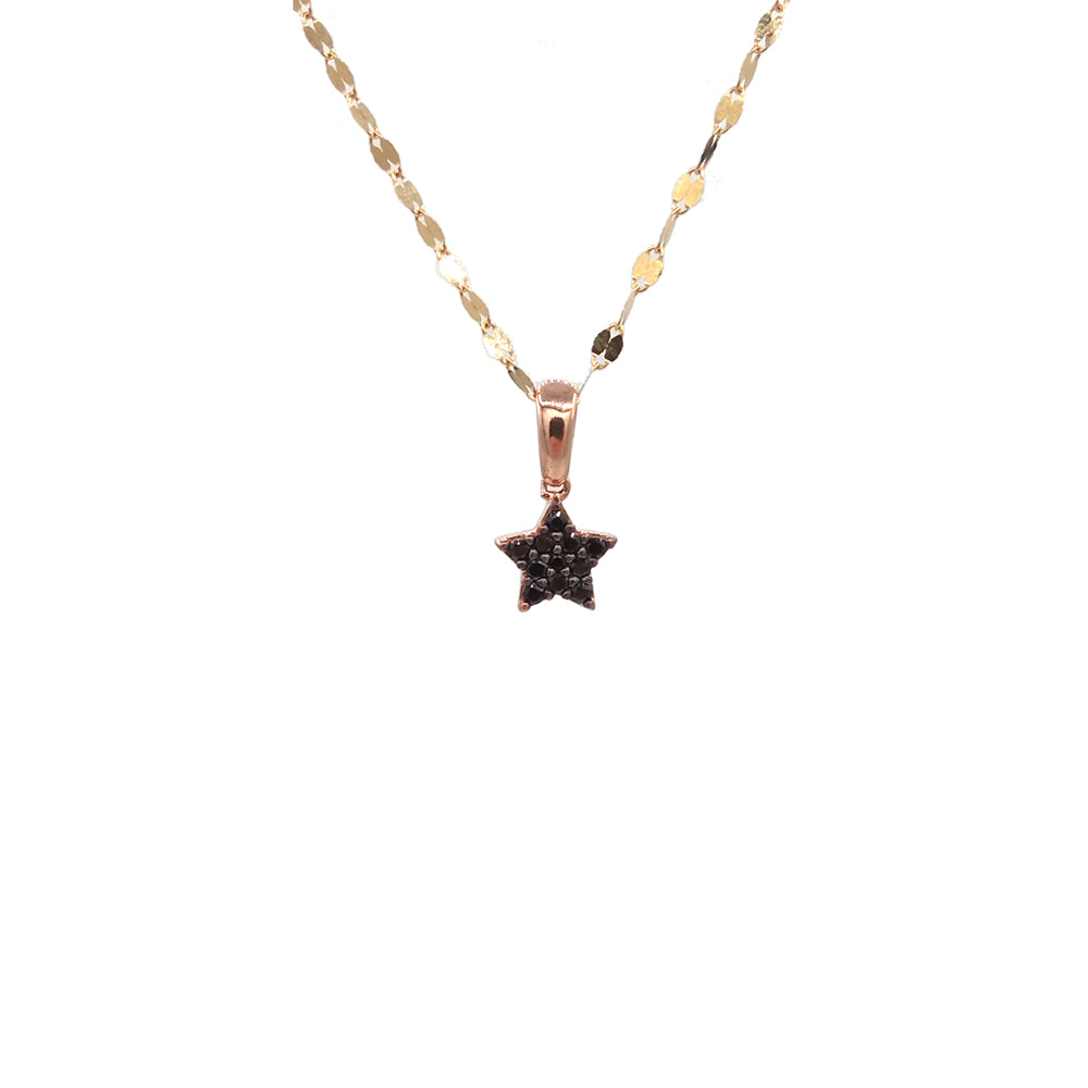 Collana Ciondolo stella con Pavè di Zirconi in Oro Giallo