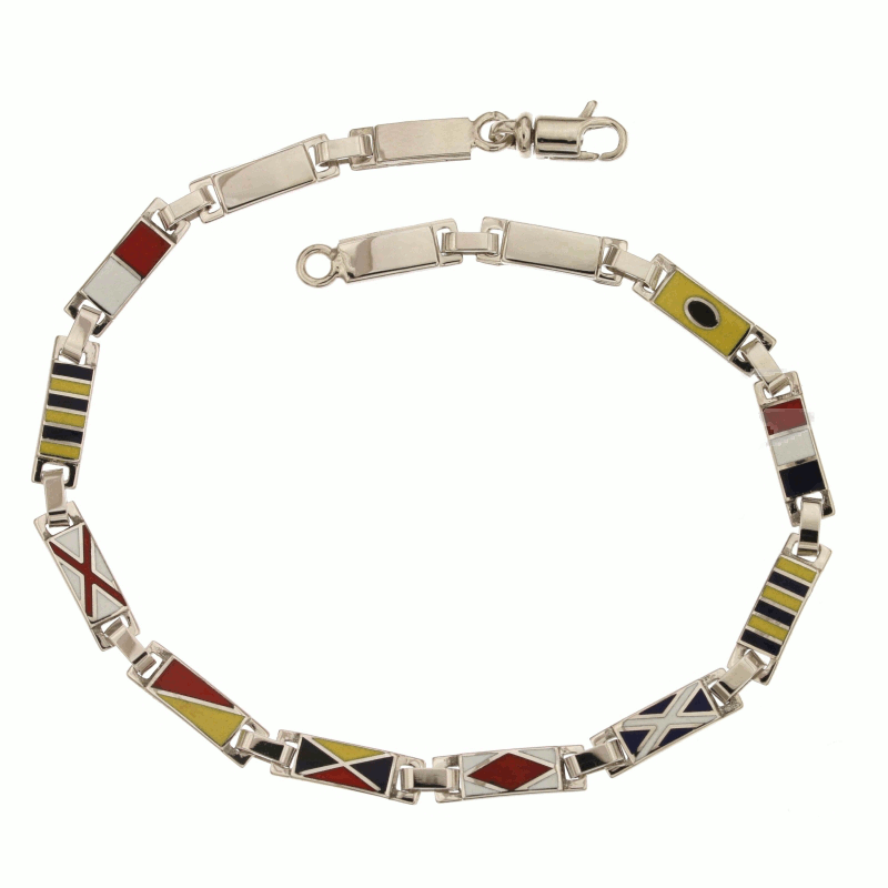 Bracciale in oro bianco18kt con bandierine
