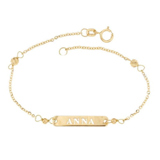 bracciale da bambini con nome personalizzabile in oro giallo gr 1.30