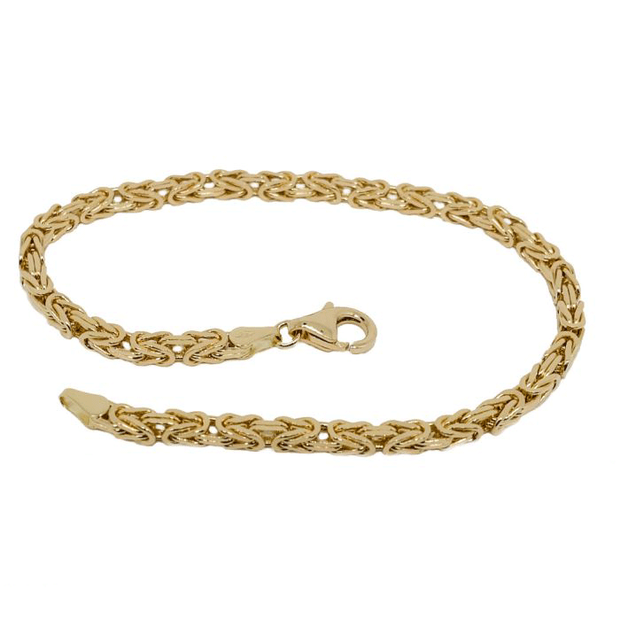 Bracciale Uomo Maglia Bizantina In Oro Giallo 18kt 5 mm