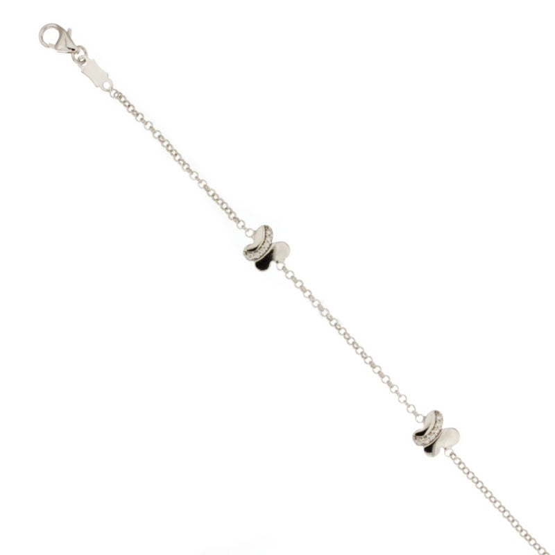 bracciale bambina oro bianco con farfalline 1.60 gr