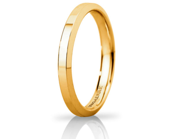 Fede Nuziale Unoaerre Hydra Slim in oro giallo