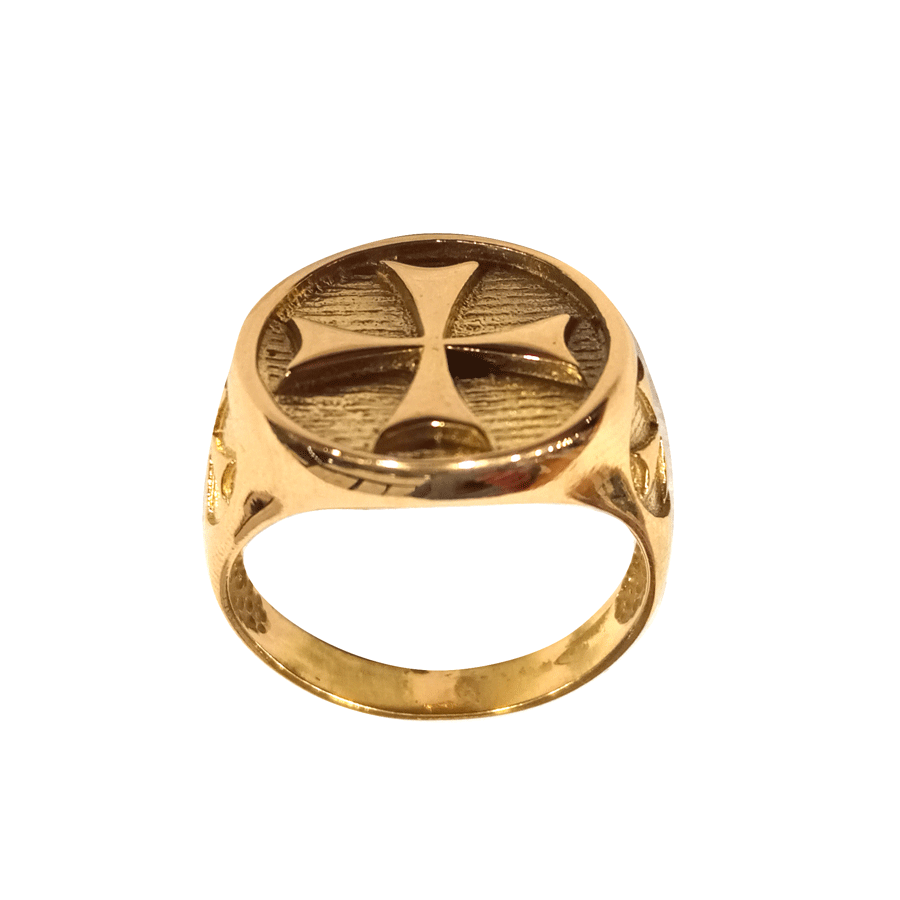 Anello Croce Templare in Oro Giallo 18kt
