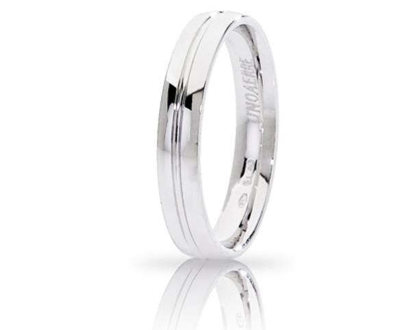Fede Nuziale Unoaerre Lyra in oro bianco