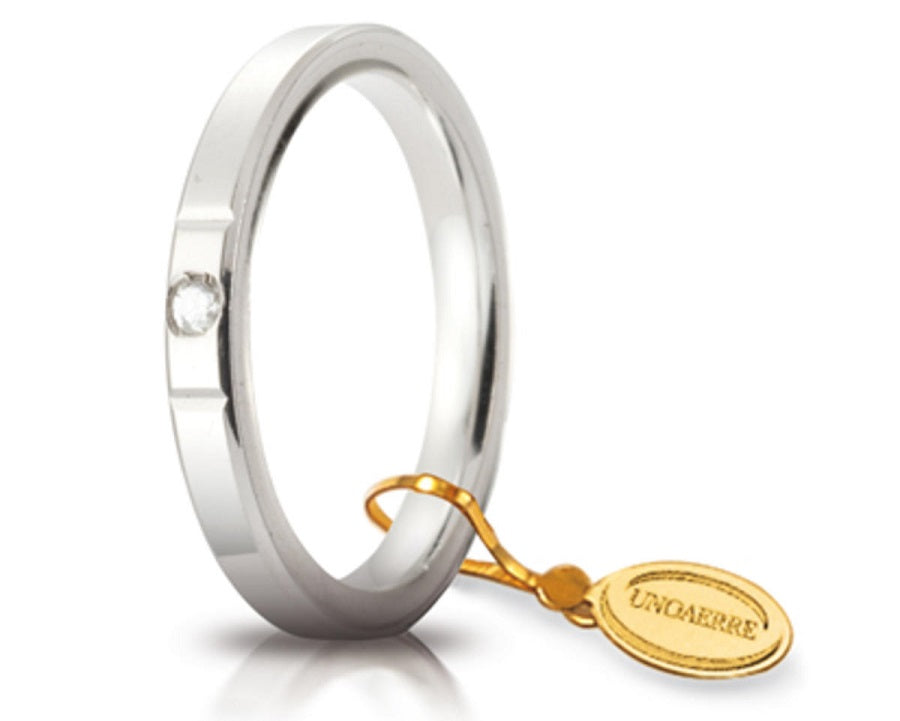 Fede Unoaerre Cerchi di Luce in Oro Bianco con Diamante
