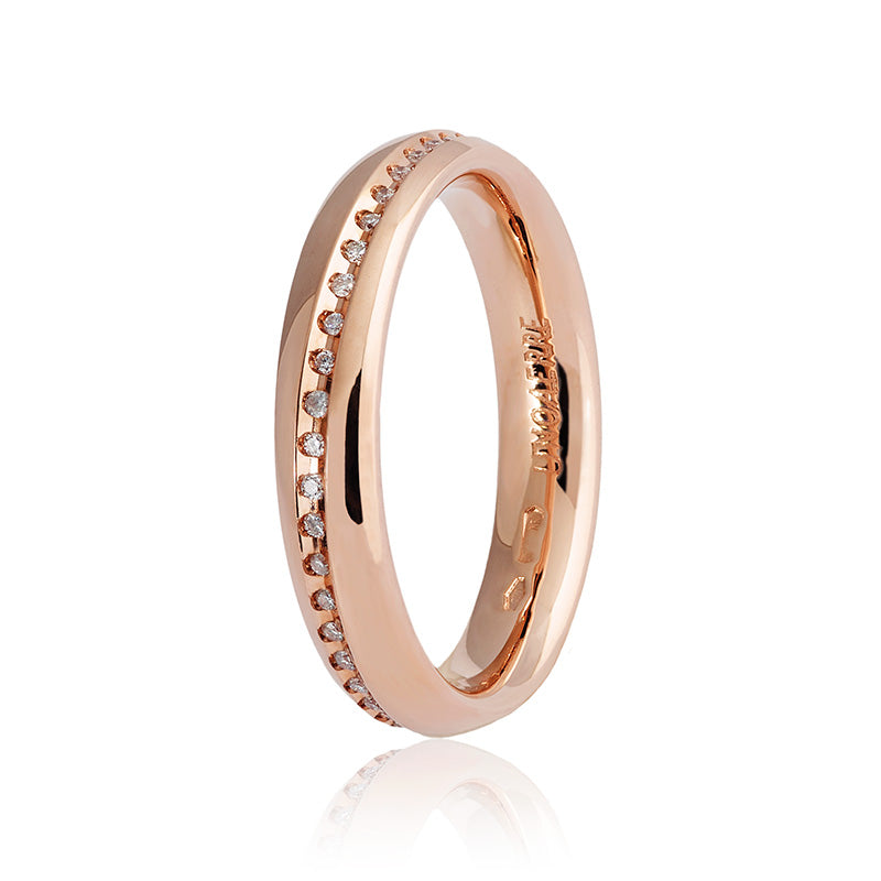 Fede infinito oro rosa con diamanti
