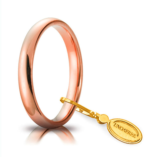 Fede comoda unoaerre oro rosa 3 mm