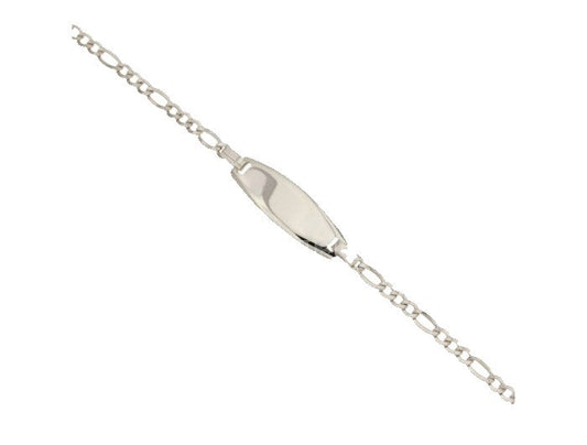 bracciale bambino oro bianco con targa 14 cm 1.60 gr