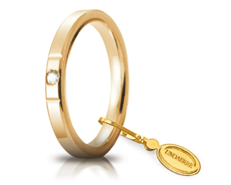 Fede Unoaerre Cerchi di Luce in Oro Giallo con Diamante 2,5 mm