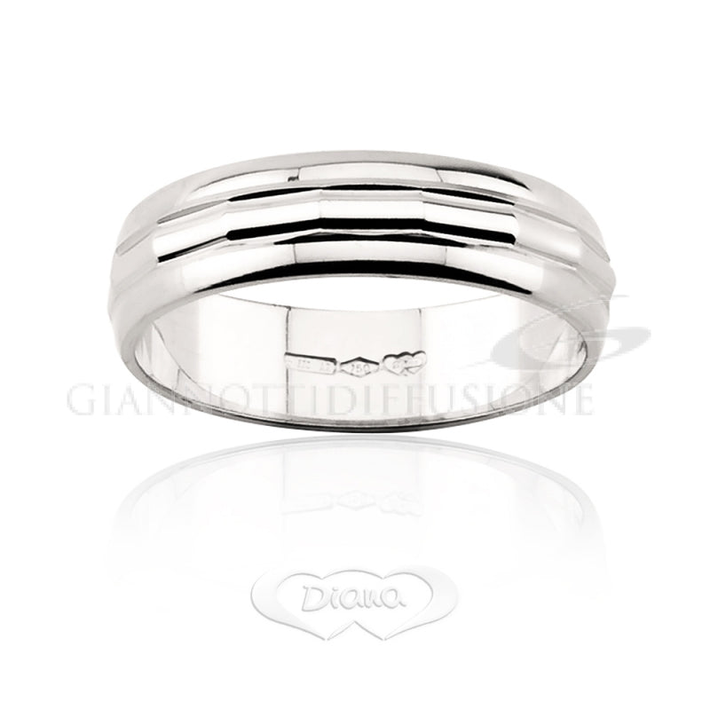 fedina diana sfaccettata oro bianco bordi lucidi 2.50 gr