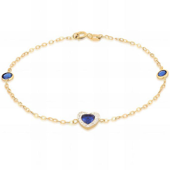 Bracciale con Pietre Blue in Oro Giallo