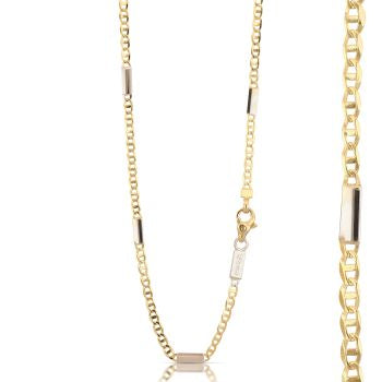  Collana da uomo in oro maglia tigre alternata