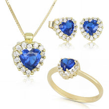  Parure Cuore Blue In Oro Giallo