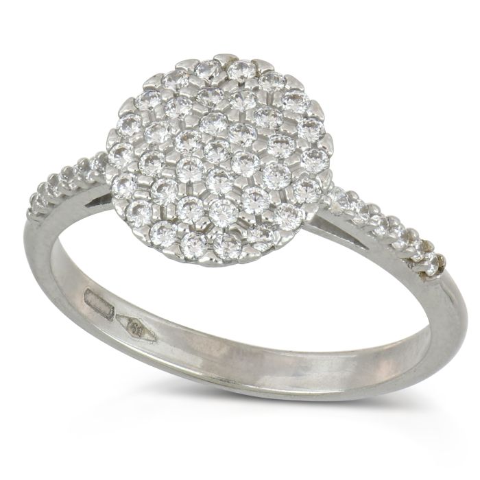 Anello Pavè Tondo in Oro 18kt