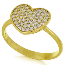  anello cuore con zirconi in oro giallo da 2,80 gr.