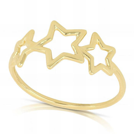 Anello con Stelle in Oro Giallo