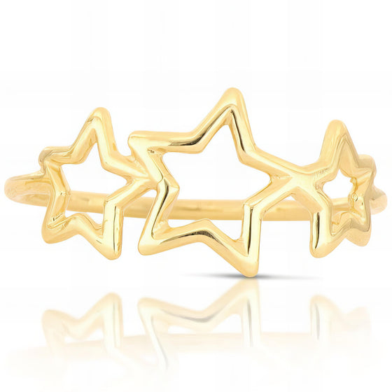 Anello con Stelle in Oro Giallo