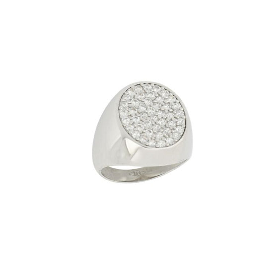 anello da mignolo con zirconi in oro bianco