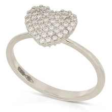  anello pave cuore in oro bianco da 2,50 gr.