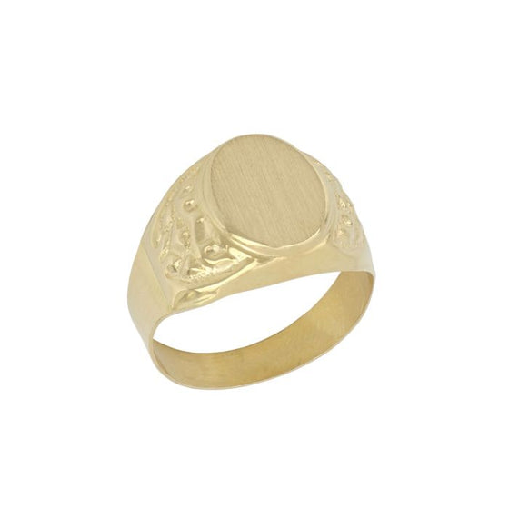 Ovaler Schild-Herrenring aus 18 kt Gelbgold 803321735058