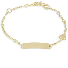  bracciale 9kt con cuore e targhetta in oro giallo