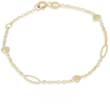  bracciale 9kt con cuori in oro giallo