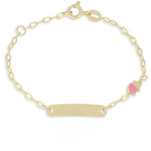  bracciale 9kt con elefante in oro giallo