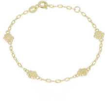  bracciale 9kt con fiori in oro giallo