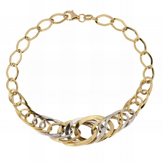 Bracciale Catena a Scalare in Oro Giallo e Bianco