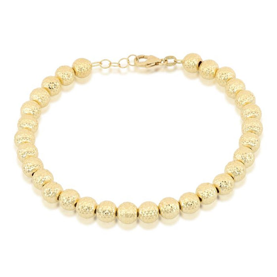 bracciale a palline diamantate in oro giallo da donna