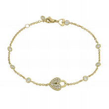  Bracciale con Lucchetto a Cuore in Oro Giallo