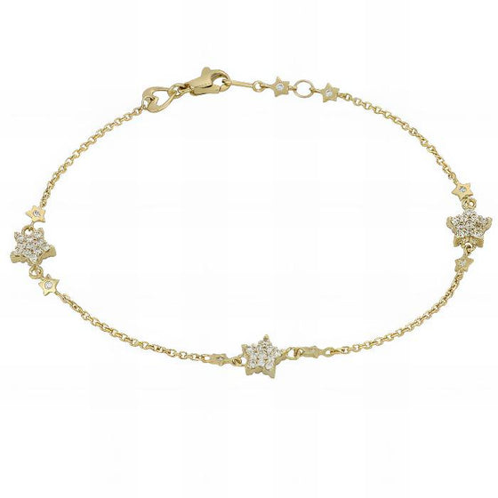 Bracciale con Stelle a Pavè in Oro Giallo