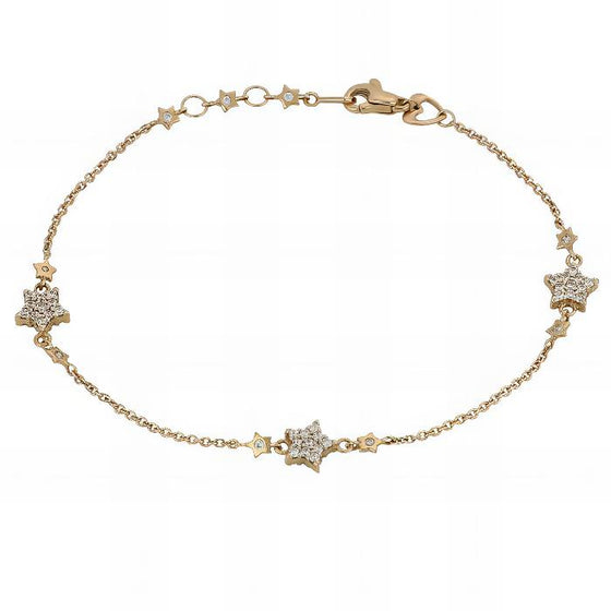 Bracciale con Stelle a Pavè in Oro Rosa