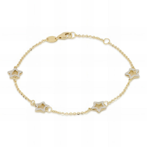 bracciale con stella in oro giallo e bianco da 1,80 gr.