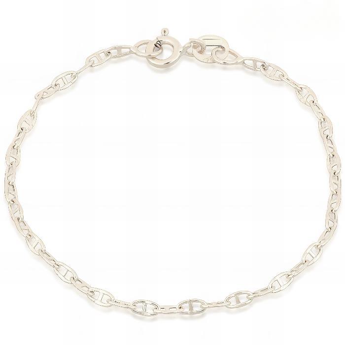 Zweifarbiges ovales Gliederkettenarmband aus 18 kt Gold IS986GB
